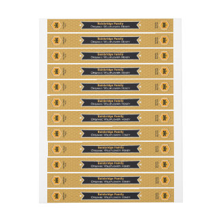 Black Banner Amber Honey Jar Lid Wrap Around Label