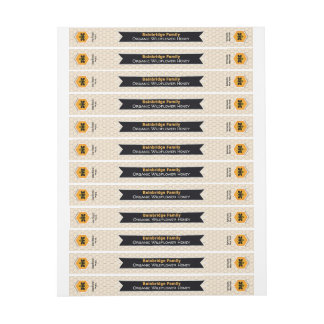 Black Banner Gold Honey Jar Tamper-Proof Lid Label