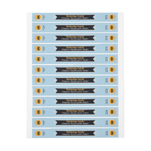 Black Banner Honey Jar Lid Blue Wrap Around Label