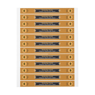 Black Banner Ochre Honey Jar Lid Wrap Around Label