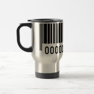 Black Barcode Aluminium Travel Mug