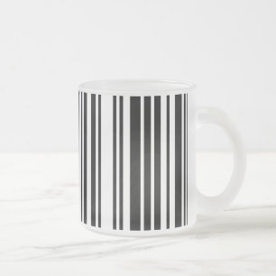 Black Barcode Frosted Glass Mug