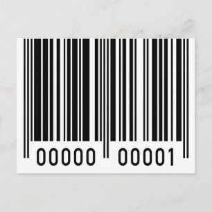 Black Barcode Postcard