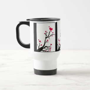 Black bark white travel mug