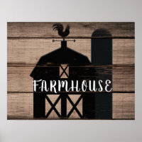 Black Barn Brown Wood Rustic Farmhouse Country Art