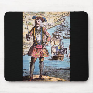 Black Bart Colour Portrait Mouse Mat