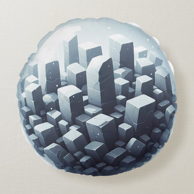 Black Basalt Stone Round Cushion (Front)