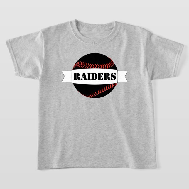 Black Baseball Boys T-shirt (Laydown)