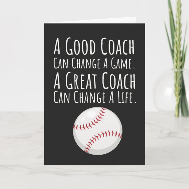 Black Baseball Coach Cards Sport Team Trainer  (Front)