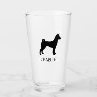 Black Basenji Dog Silhouette Personalised
