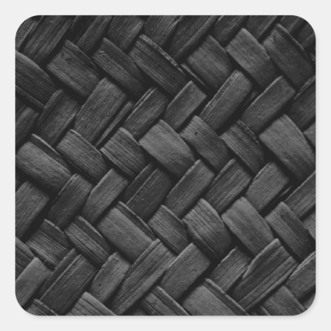 black basket weave pattern square sticker (Front)