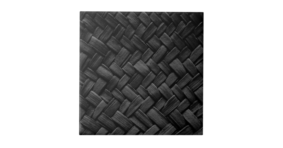 black basket weave pattern tile Zazzle