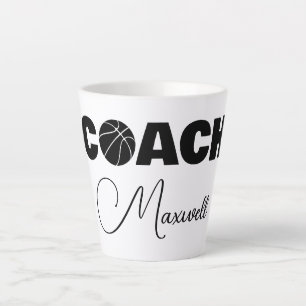 Black Basketball Coach Latte Mug