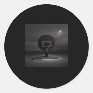 Black Basketball Hoop For Sports Lovers Classic Round Sticker
