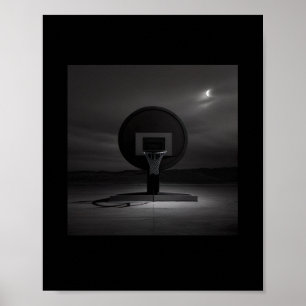 Black Basketball Hoop For Sports Lovers Poster