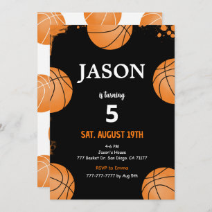 Black Basketball Invitation
