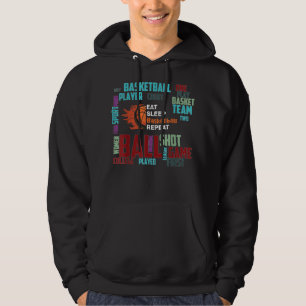 Black Basketball Stuff Coach Player Team Eat Sleep Hoodie