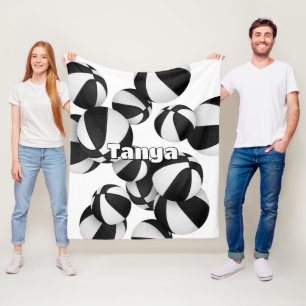 black basketball team colors kids sports decor fleece blanket