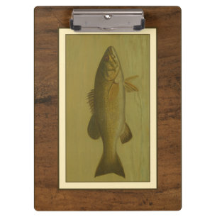 Black Bass on a Green Background Clipboard