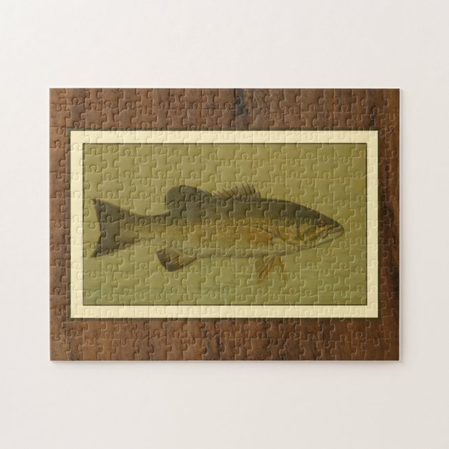 Black Bass on a Green Background Jigsaw Puzzle (Horizontal)
