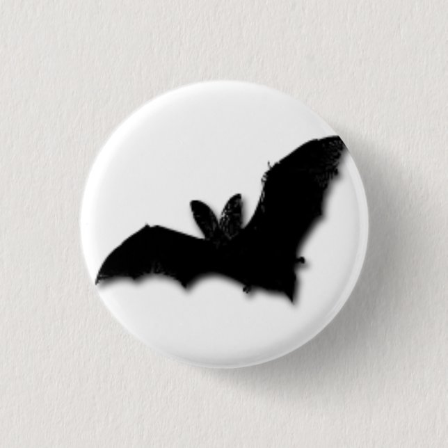 Black Bat 3 Cm Round Badge (Front)