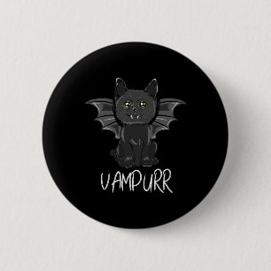 Black Bat Cat Halloween Vampire Vampurr Costume 6 Cm Round Badge