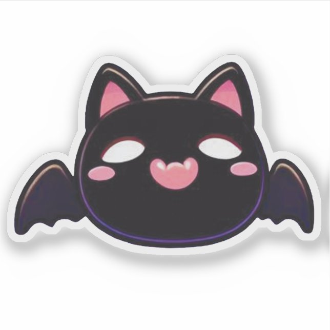 Black Bat Cat - Kawaii Flying Kitten (Front)