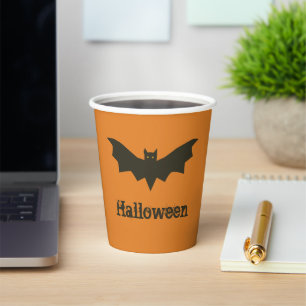 Black Bat Halloween Party Paper Cups