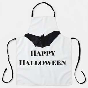 Black bat happy Halloween add name text witches Apron