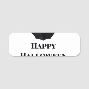 Black bat happy Halloween add name text witches  Tag