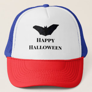 Black bat happy Halloween add name text witches Trucker Hat