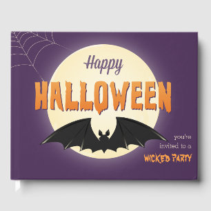 Black Bat Happy Halloween Guest Book