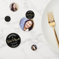 Black Bat Mitzvah 3 Photo Gold Foil Glitter Script