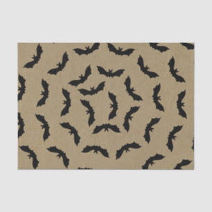 Black Bat Rustic Kraft Halloween Party Tissue Paper