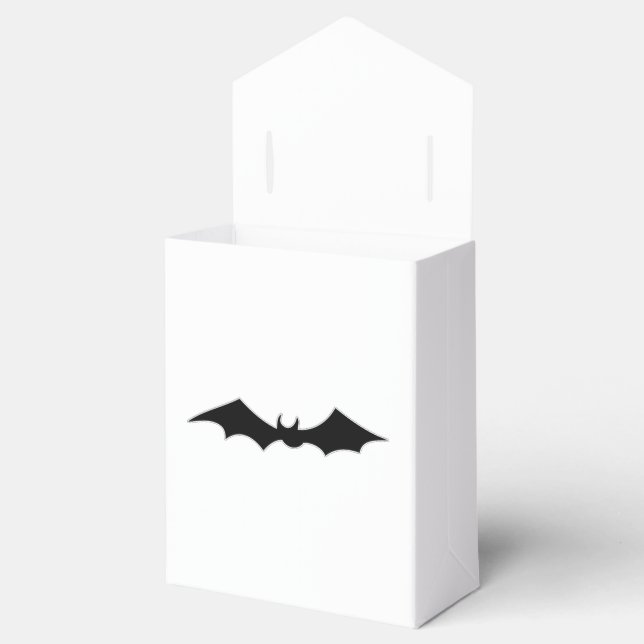 Black Bat spooky image Favour Box (Opened)
