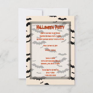 Black Bats Halloween Invitation