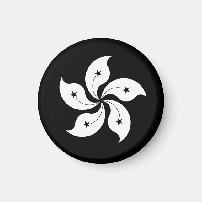 Black Bauhinia flag Magnet (Front)