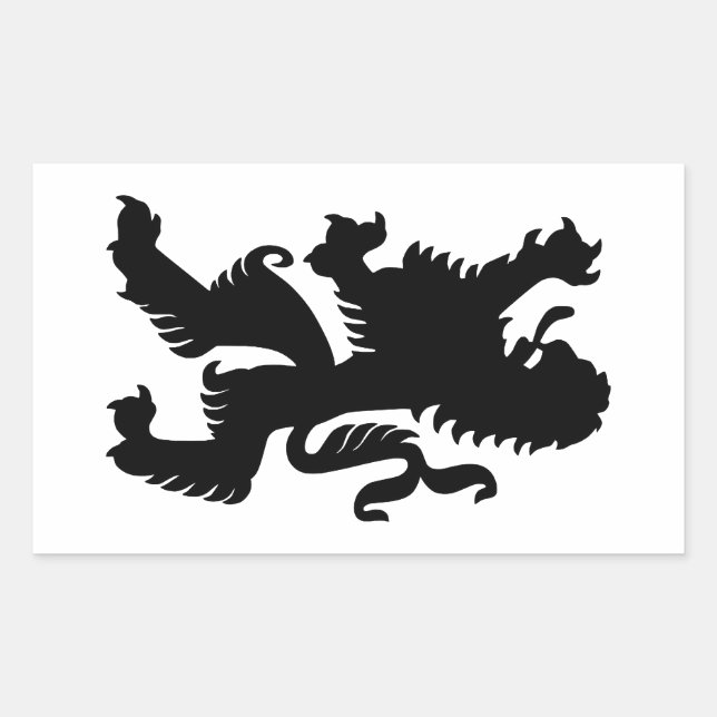 Black Bavarian Lion Rectangular Sticker (Front)