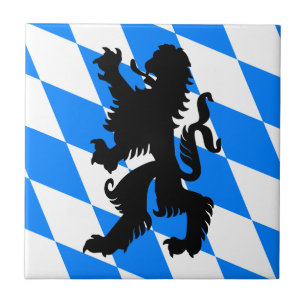 Black Bavarian Lion Tile