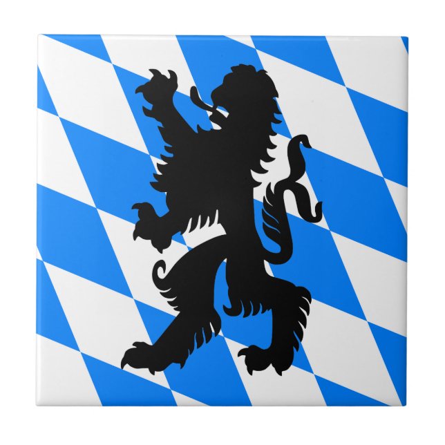 Black Bavarian Lion Tile (Front)