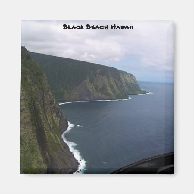 Black Beach Hawaii Magnet (Front)