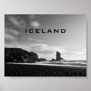 Black beach in Djupalonssandur, Iceland poster