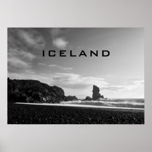 Black beach in Djupalonssandur, Iceland poster