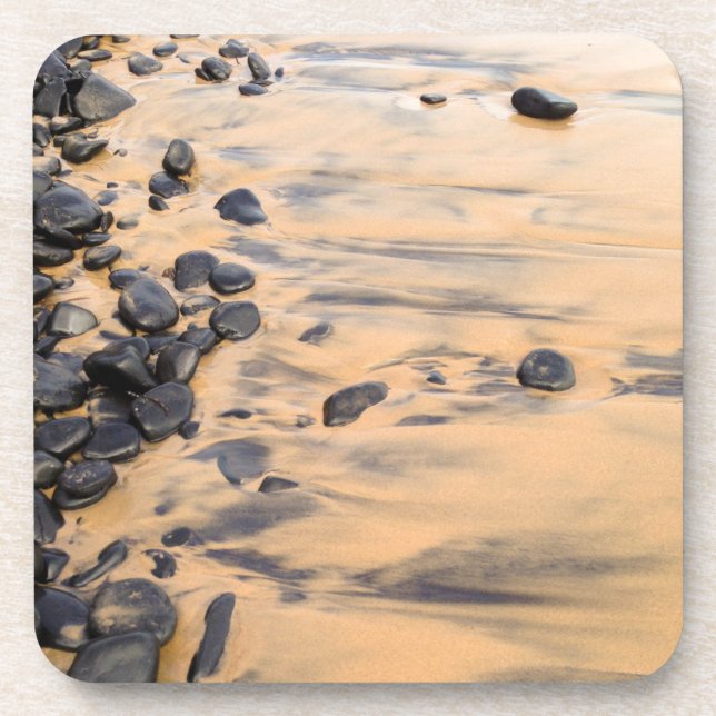 Black Beach Rocks Coaster (Front)