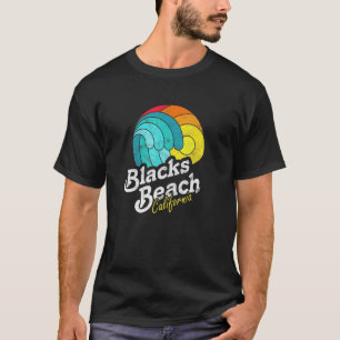 Black Beach San Diego California Surfer Wave Sunse T-Shirt