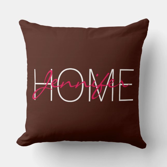 Black bean colour home monogram cushion (Front)