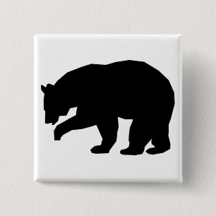 BLACK BEAR 15 CM SQUARE BADGE