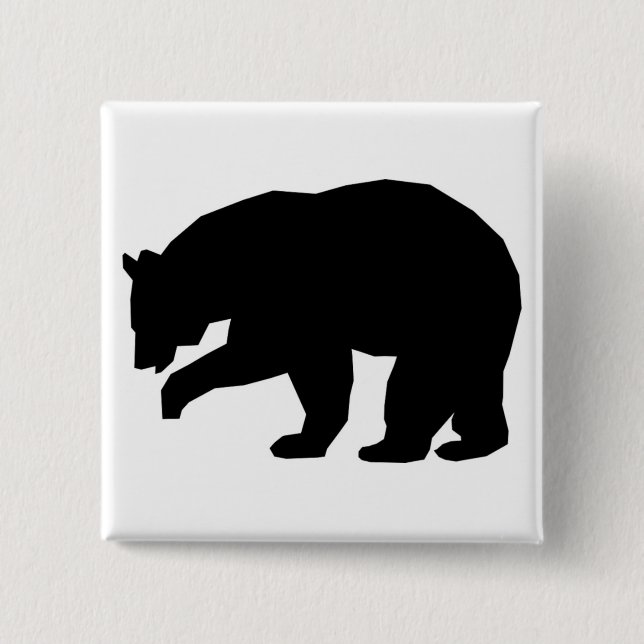 BLACK BEAR 15 CM SQUARE BADGE (Front)