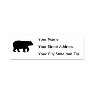 Black Bear Address Self-inking Stamp