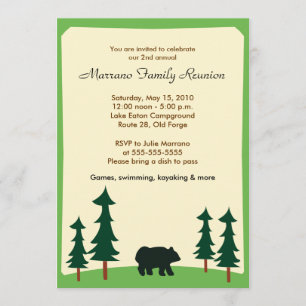 BLACK BEAR Adirondack Lodge 5x7 Party Invitation